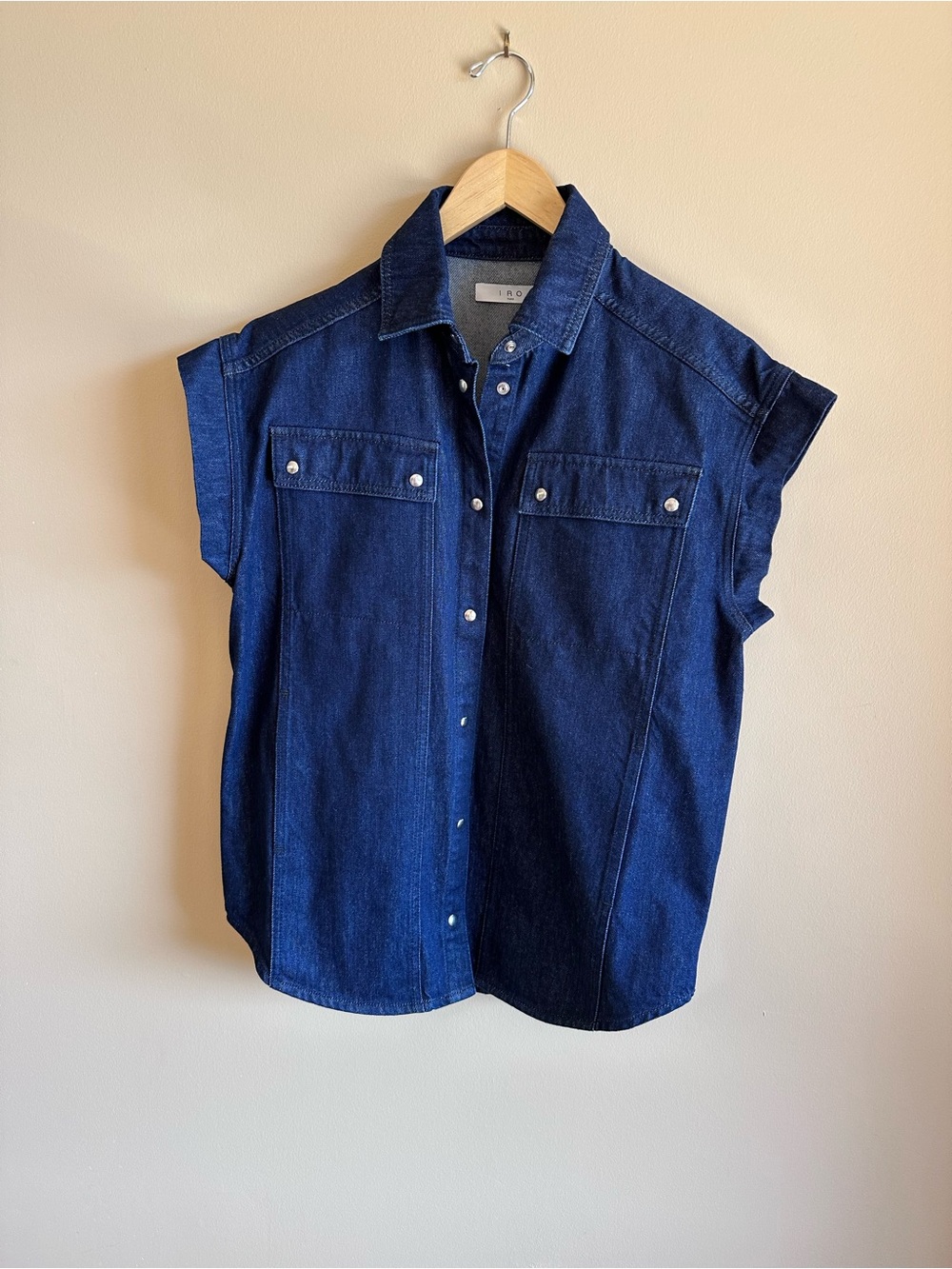 IRO Blue Denim Top with Tag, Size 32